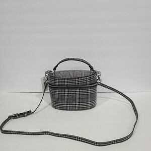 New  Aldo grayling bucket bag crossbody houndstooth print 7×5 in.